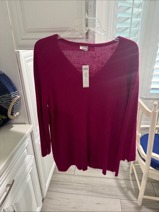 Chico's Tops - Chico's Bright Magenta V-Neck Knit Top